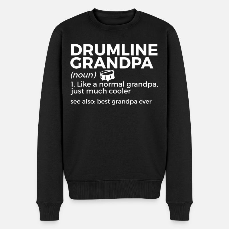 Drumline Trommeln Geschenk - Männer Premium Bio Pullover - Schwarz