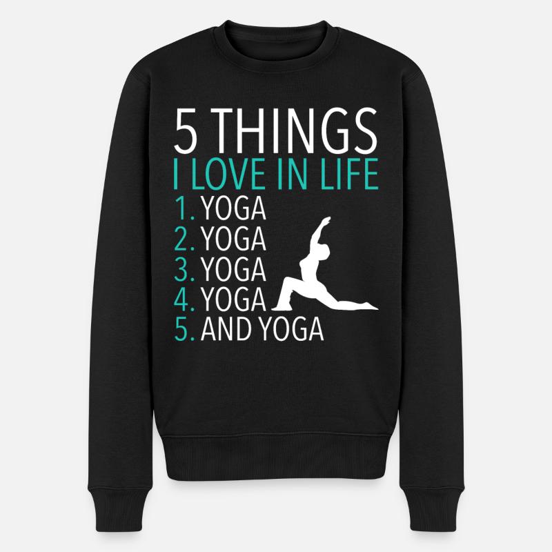 Yoga - Männer Premium Bio Pullover - Schwarz