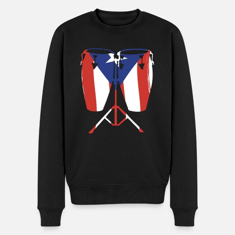 Konga Musiker - Männer Premium Bio Pullover - Schwarz
