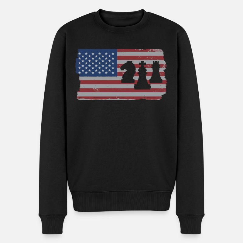 Schach Spieler - Männer Premium Bio Pullover - Schwarz