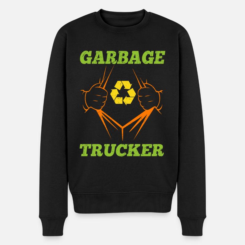 Garbage Trucker Recycling Symbol For Trash Trucker - Männer Premium Bio Pullover - Schwarz