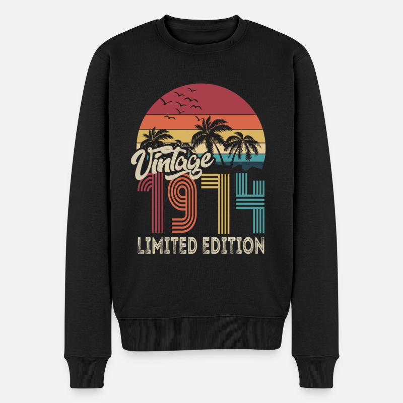 50. Geburtstag Vintage 1974 Limited Edition - Männer Premium Bio Pullover - Schwarz