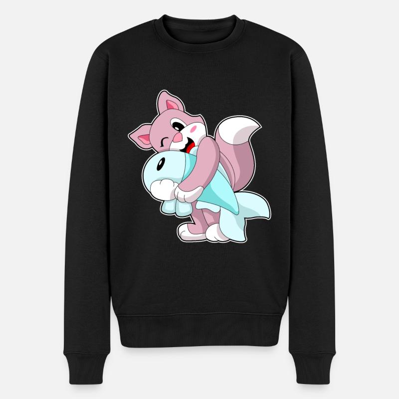 Poisson-chat - Pull Premium bio Homme - noir