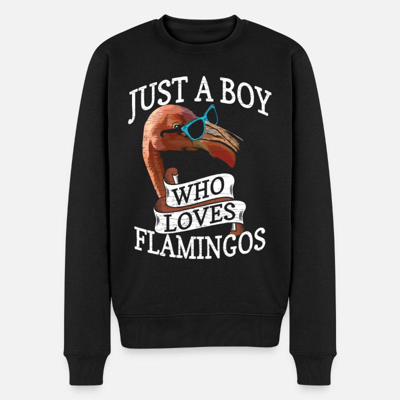 Flamingo Geschenk - Männer Premium Bio Pullover - Schwarz
