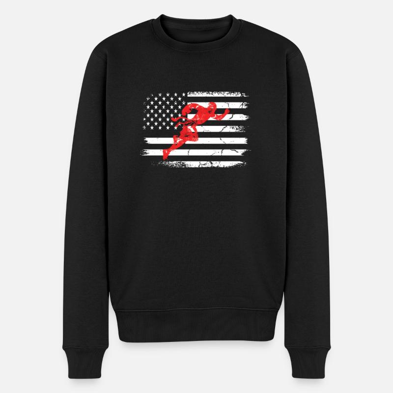 Drapeau Fooball US Flagge - Pull Premium bio Homme - noir