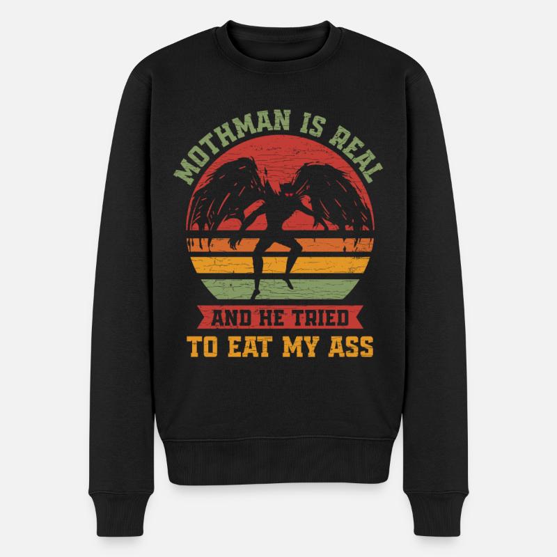 Mothman Kryptide Kryptozoologie - Männer Premium Bio Pullover - Schwarz