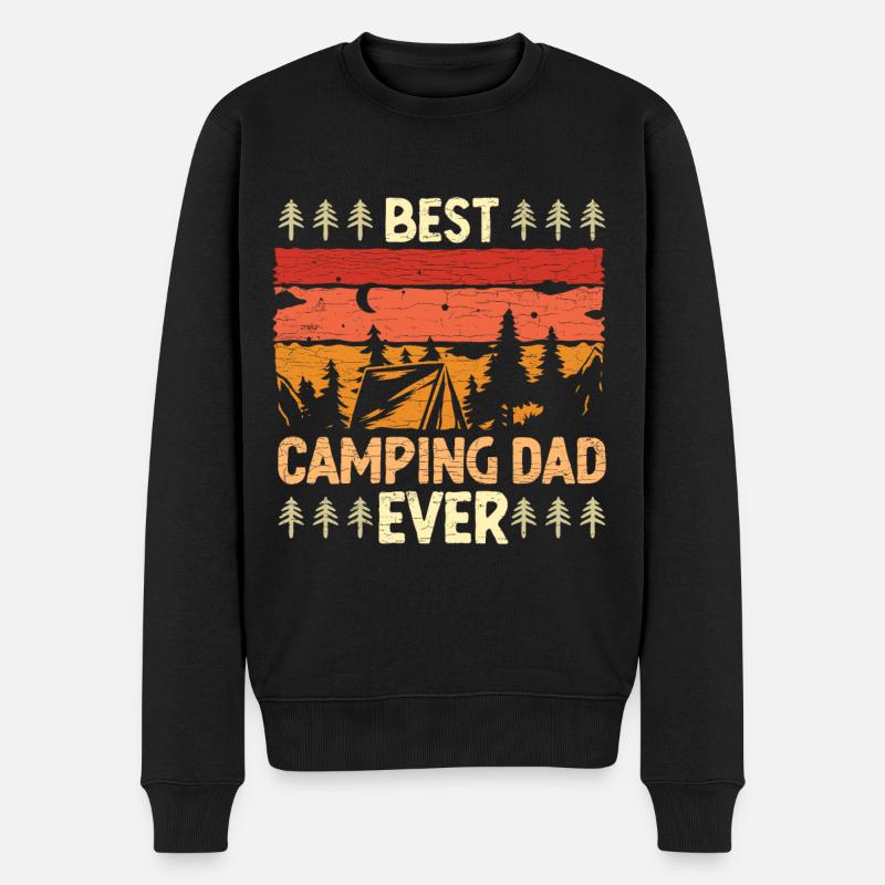 Camping Camper Papa - Männer Premium Bio Pullover - Schwarz
