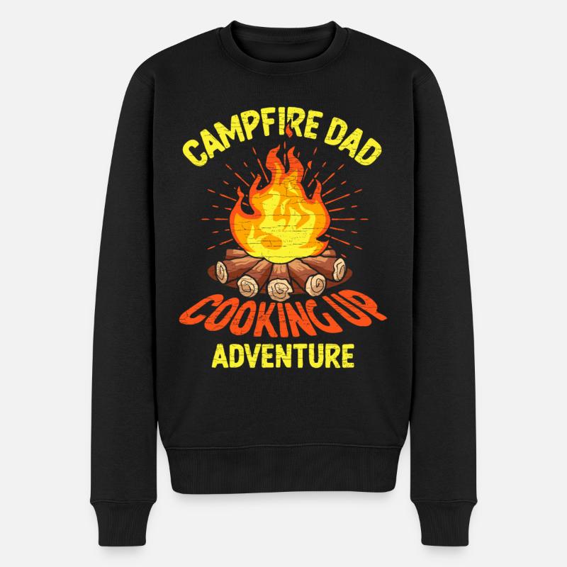 Camping Papa Vater Camper - Männer Premium Bio Pullover - Schwarz