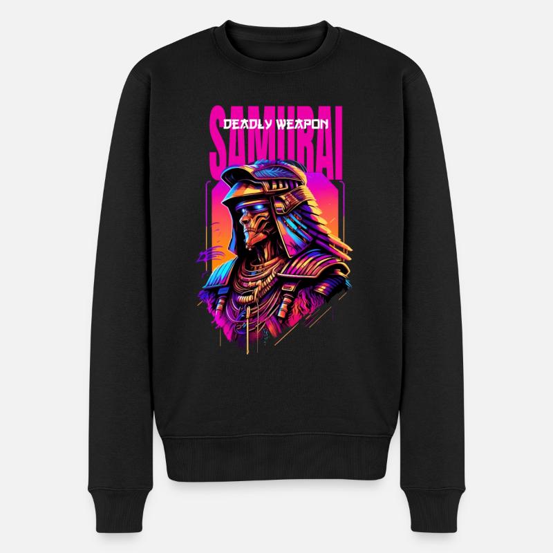 Samurai Cyber Warrior Geschenk - Männer Premium Bio Pullover - Schwarz