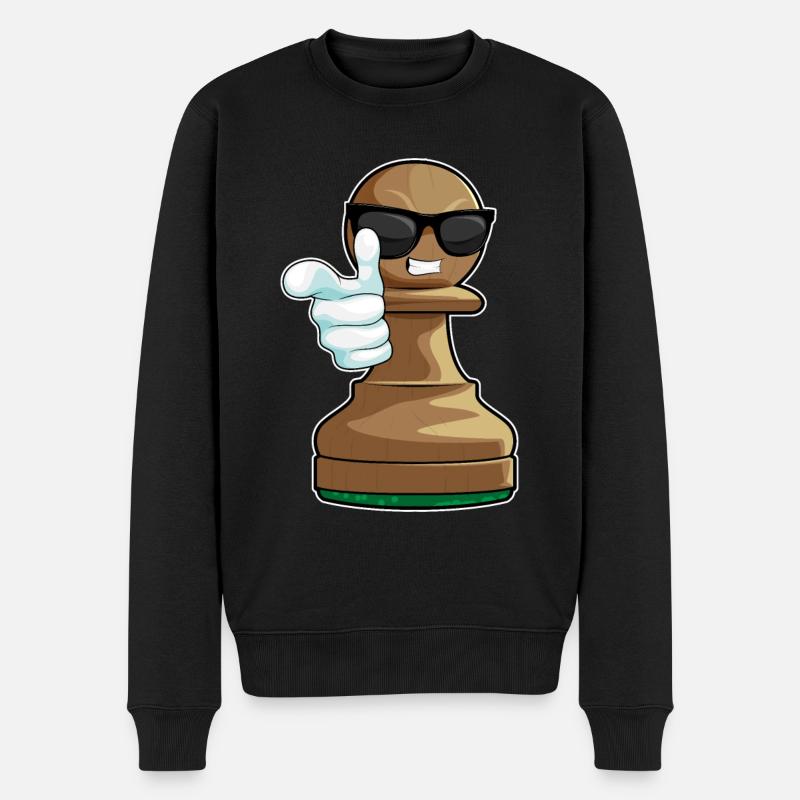 Schachfigur Bauer Schach - Männer Premium Bio Pullover - Schwarz
