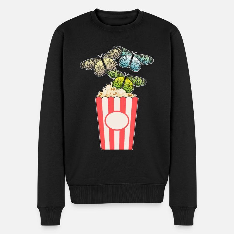 Maïs soufflé papillon - Pull Premium bio Homme - noir