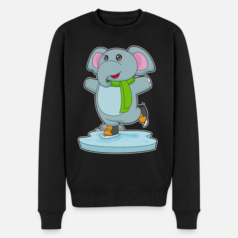 Patins à glace éléphants - Pull Premium bio Homme - noir