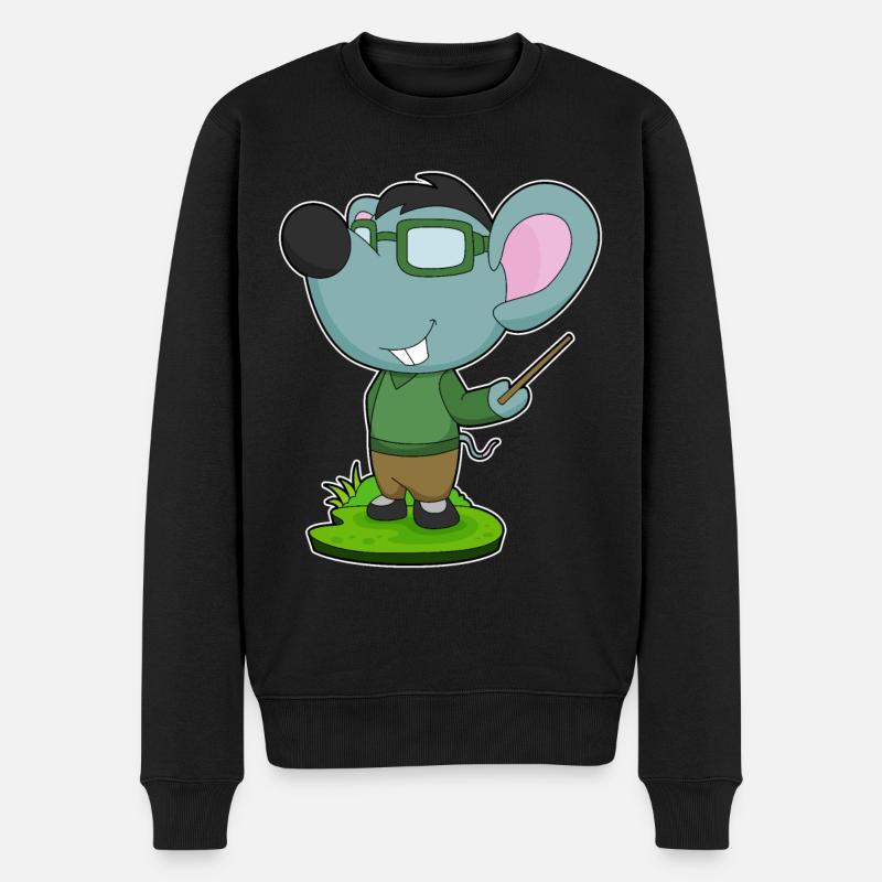 Maus Lehrer Pointer - Männer Premium Bio Pullover - Schwarz