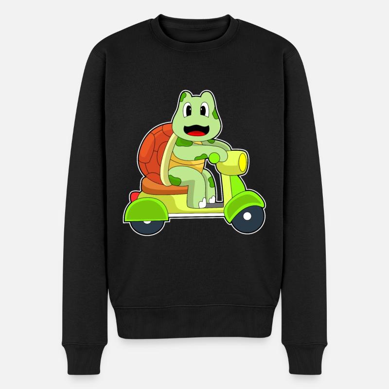 Schildkröte Motorroller - Männer Premium Bio Pullover - Schwarz