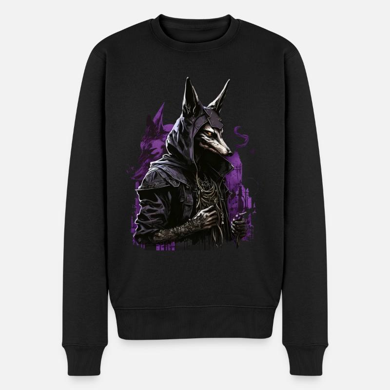 Anubis Totengott Futuristisch Geschenk - Männer Premium Bio Pullover - Schwarz