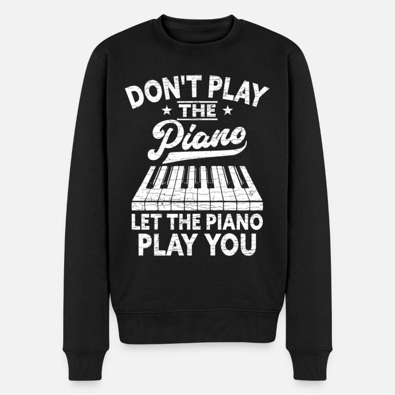 Piano Klavier Geschenk - Männer Premium Bio Pullover - Schwarz