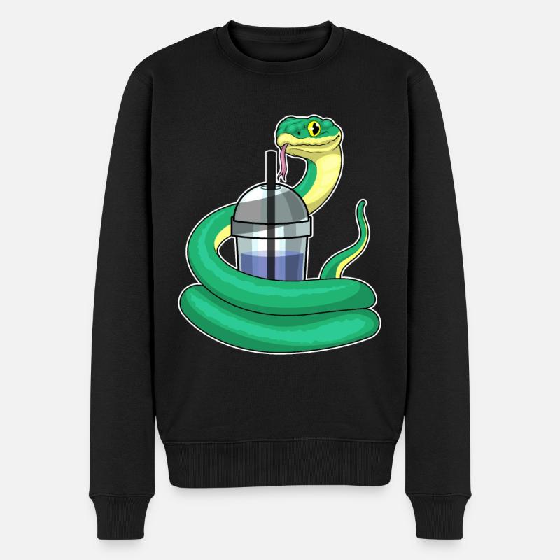 Snake Bubble Tea - Men's Premium Organic Jumper - black