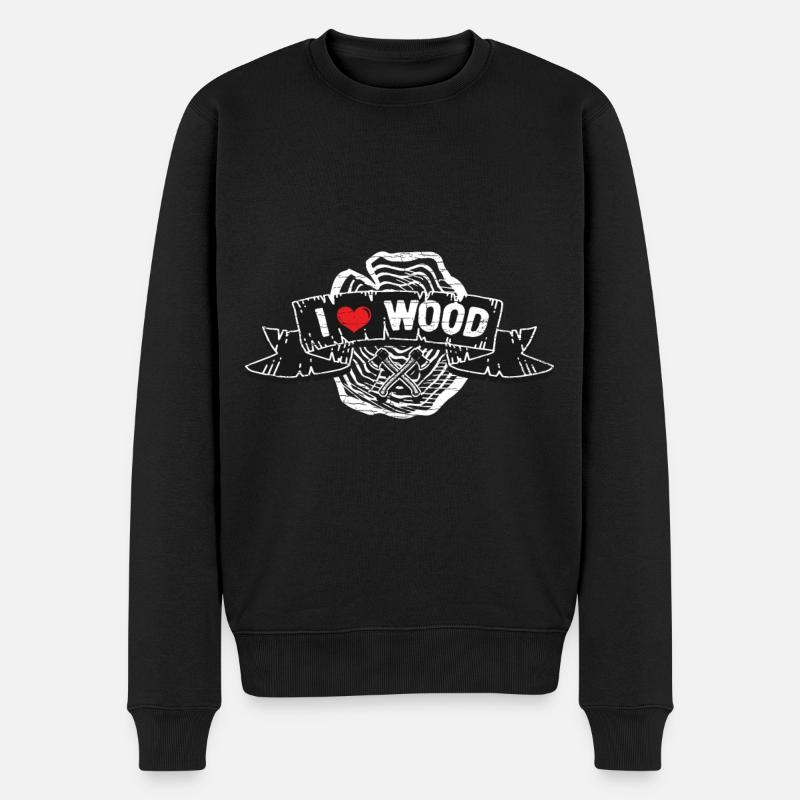 Holzfäller Förster - Männer Premium Bio Pullover - Schwarz