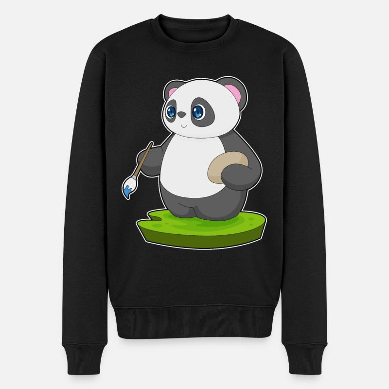 Pinceau Panda - Pull Premium bio Homme - noir