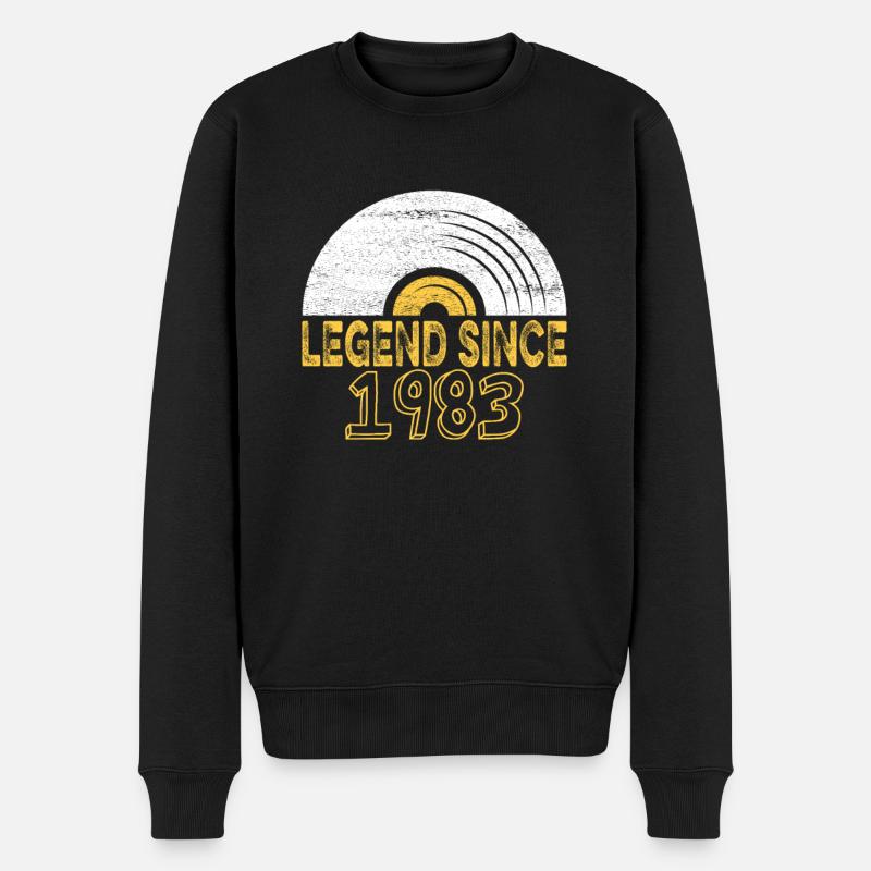 1983 Birthday Vinyl Legend depuis - Pull Premium bio Homme - noir