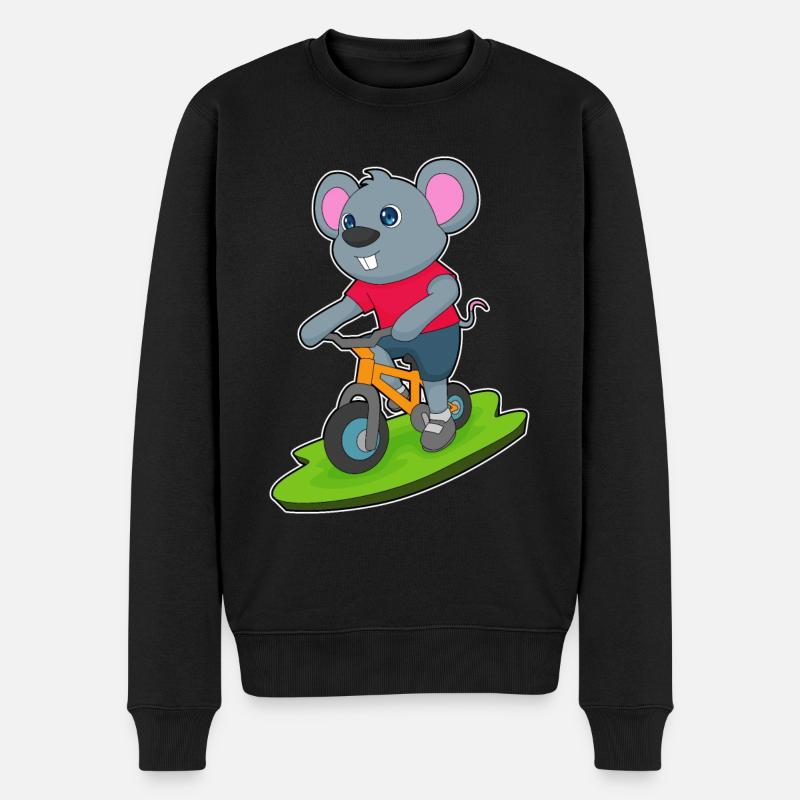 Maus Fahrrad - Männer Premium Bio Pullover - Schwarz