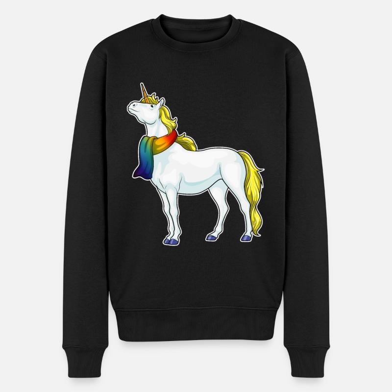 Einhorn Schal - Männer Premium Bio Pullover - Schwarz