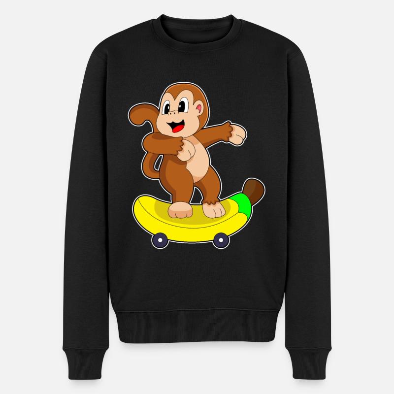 Monkey Banana Skater Skateboard - Pull Premium bio Homme - noir