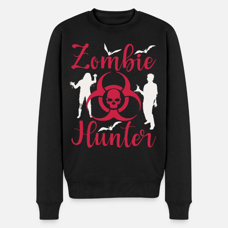 Zombie Hunter Halloween Zombie Jäger - Männer Premium Bio Pullover - Schwarz