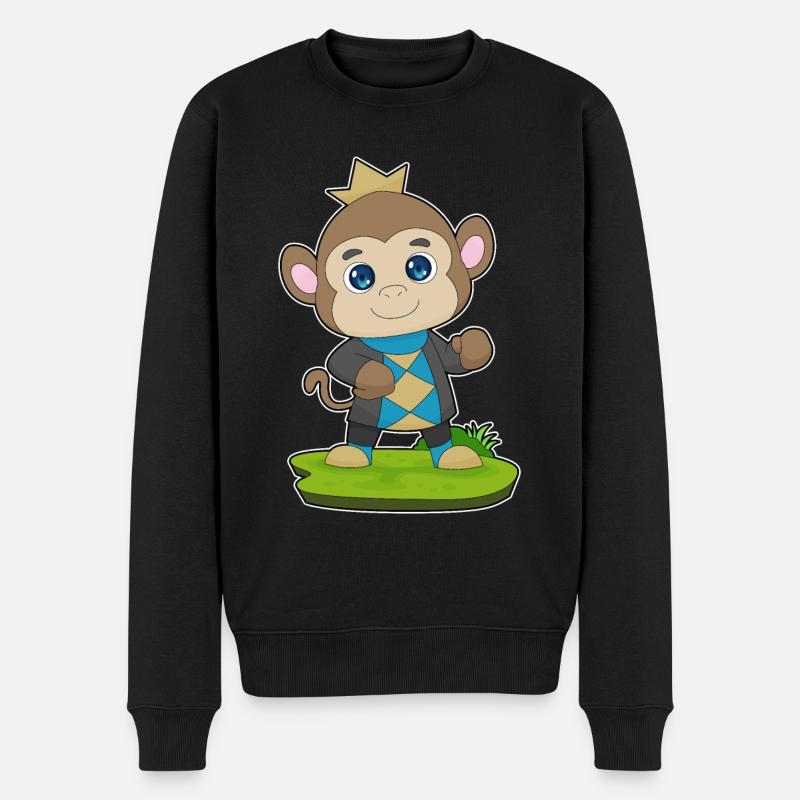 Couronne du prince singe - Pull Premium bio Homme - noir