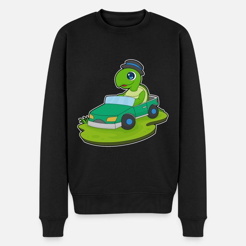 Schildkröte Auto - Männer Premium Bio Pullover - Schwarz