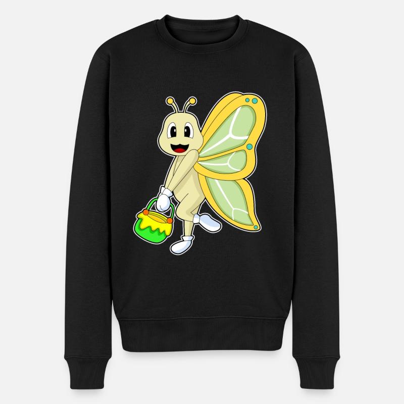 Schmetterling Honig - Männer Premium Bio Pullover - Schwarz
