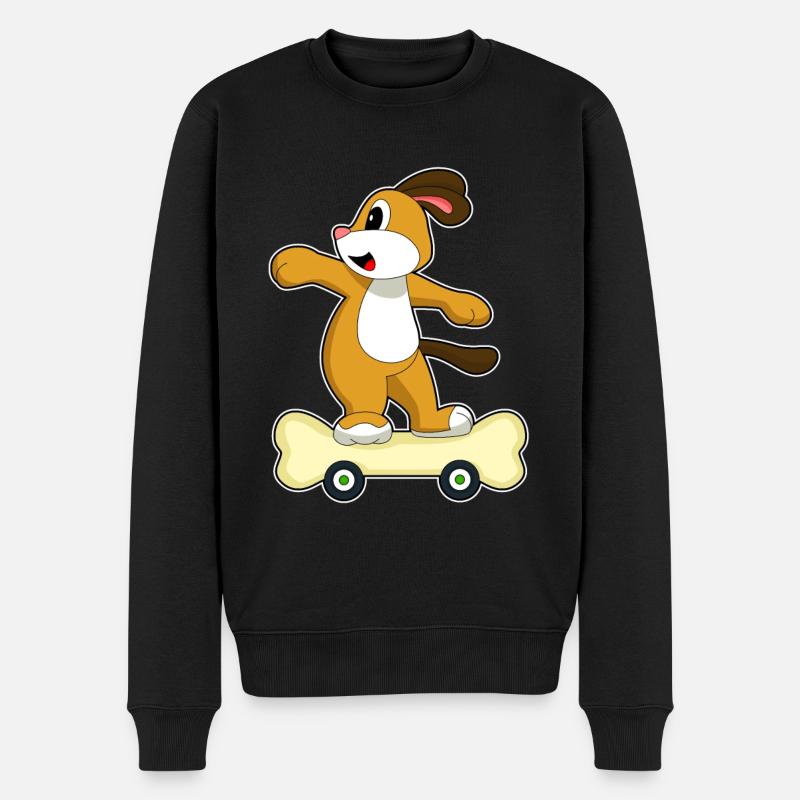 Dog Bone Skater Skateboard - Pull Premium bio Homme - noir
