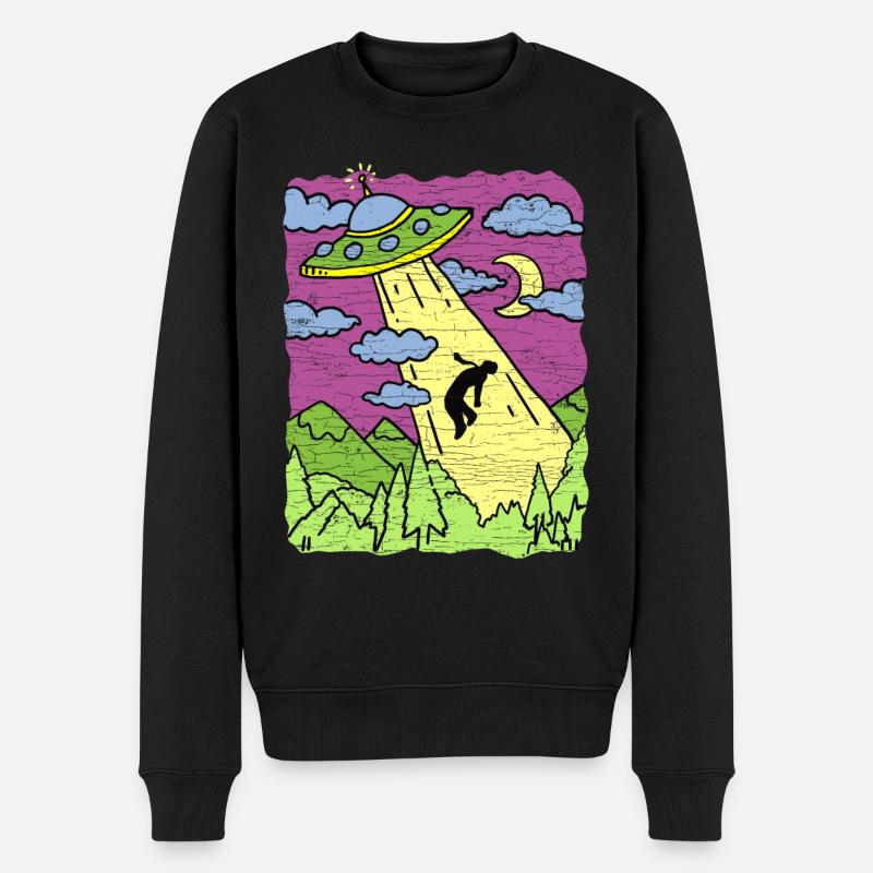 Alien Abduction Ufo - Männer Premium Bio Pullover - Schwarz