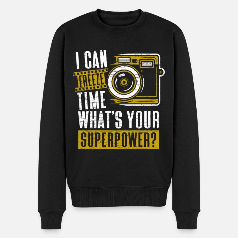 Fotografie Kamera Fotograf - Männer Premium Bio Pullover - Schwarz
