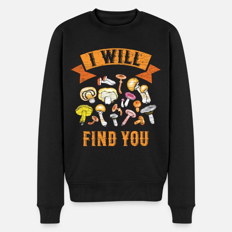 Pilzesammler Mushroom Hunting - Männer Premium Bio Pullover - Schwarz