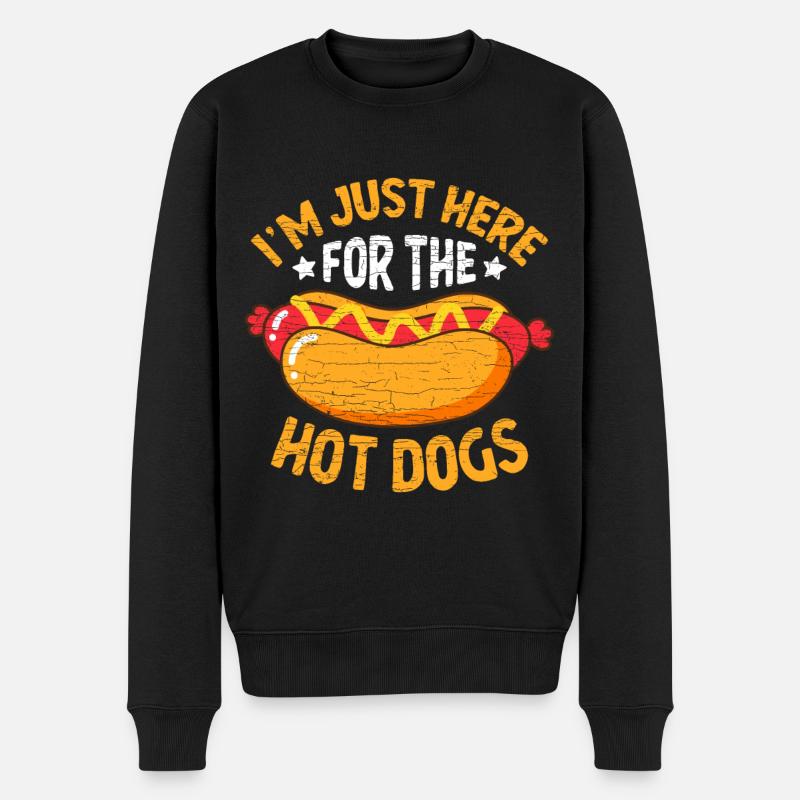 Fast Food Hot Dog - Männer Premium Bio Pullover - Schwarz