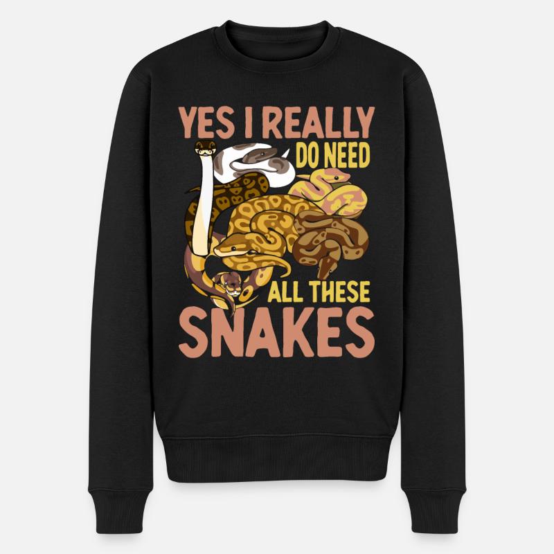 Python Schlange Geschenk - Männer Premium Bio Pullover - Schwarz