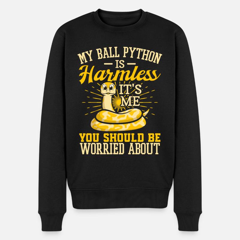 Königspython Schlange Python - Männer Premium Bio Pullover - Schwarz