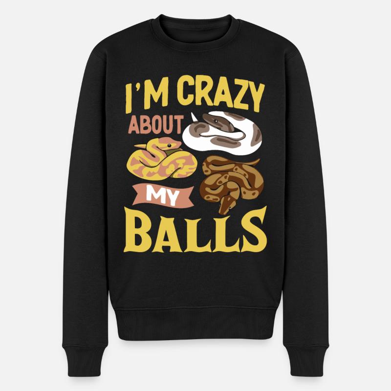 Königspython Ball Python Geschenk - Männer Premium Bio Pullover - Schwarz