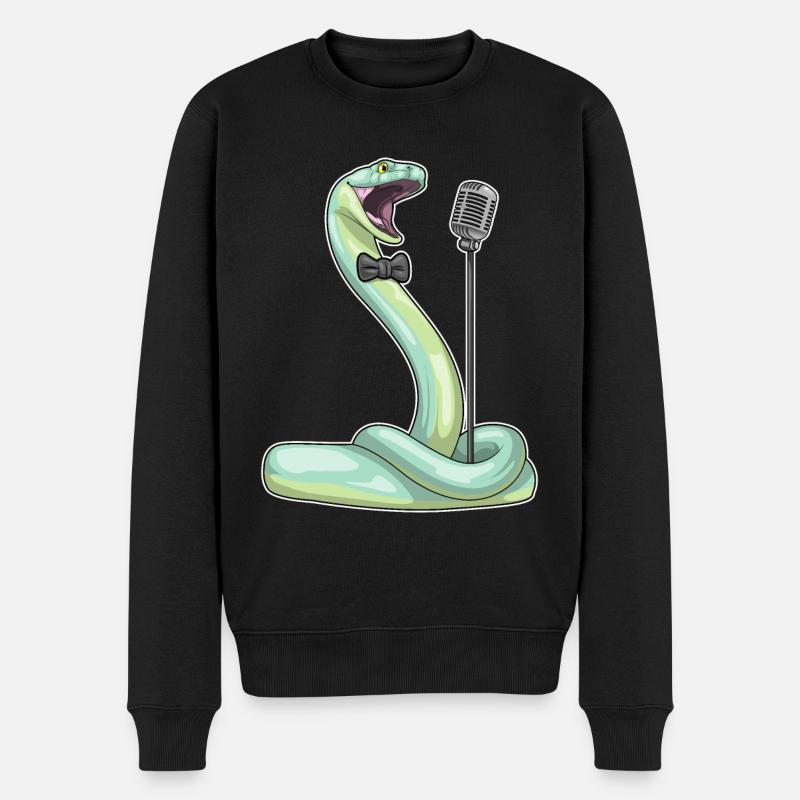 Snake Singer Microphone Musique - Pull Premium bio Homme - noir