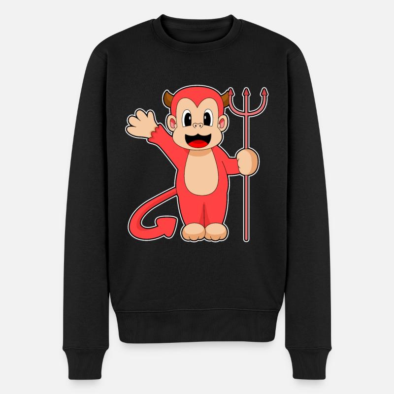 Monkey Halloween Devil Trident - Men's Premium Organic Jumper - black