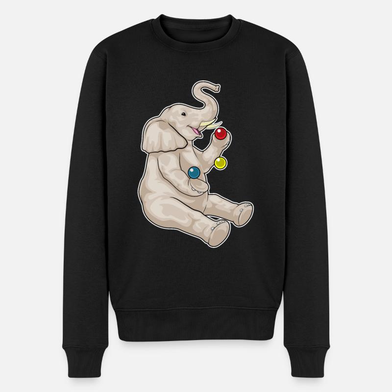 Jongleur éléphant jongleur - Pull Premium bio Homme - noir