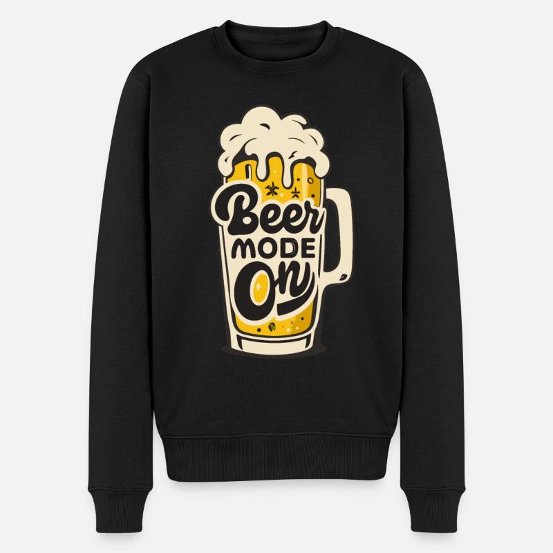Beer Mode On Biertrinker Bierliebhaber - Männer Premium Bio Pullover - Schwarz