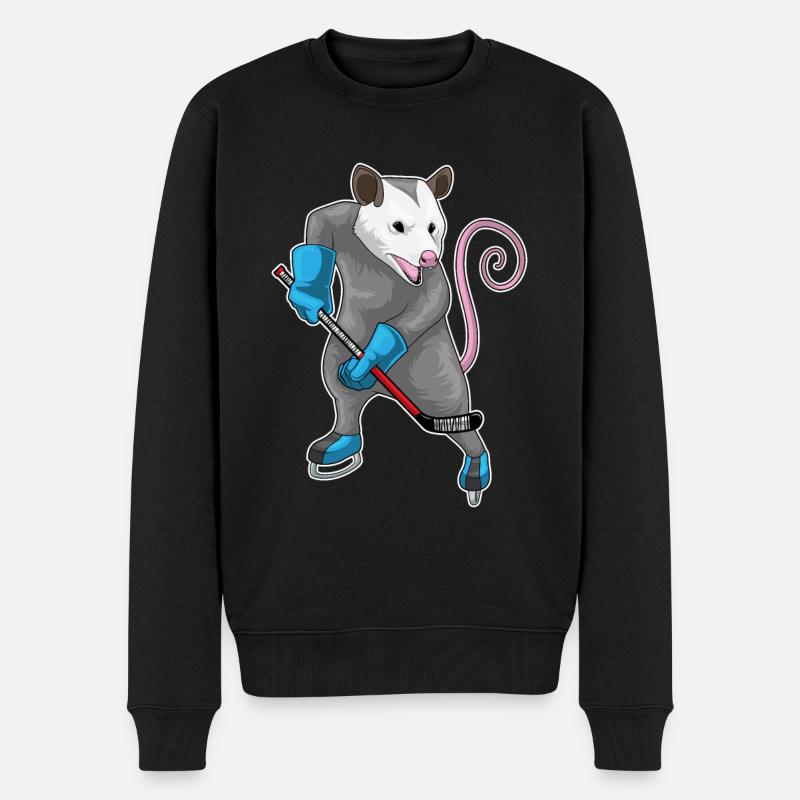 Beutelratte Eishockey Eishockeyschläger - Männer Premium Bio Pullover - Schwarz