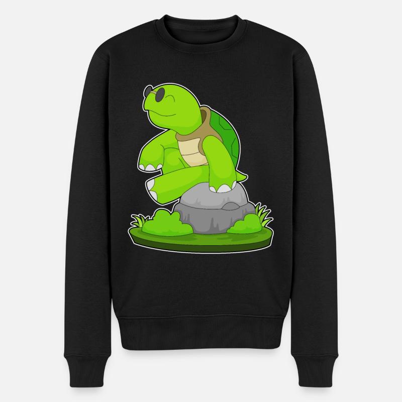 Schildkröte Sonnenbrille - Männer Premium Bio Pullover - Schwarz