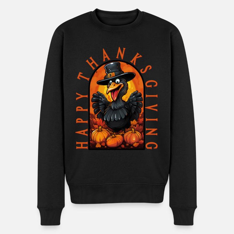 Dinde Joyeux Thanksgiving - Pull Premium bio Homme - noir