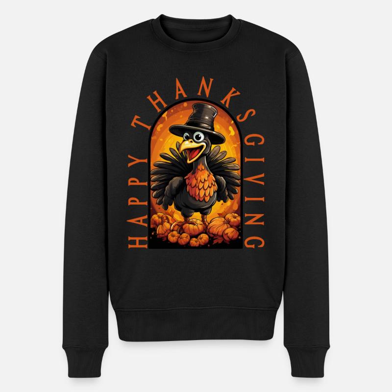 Dinde Joyeux Thanksgiving - Pull Premium bio Homme - noir