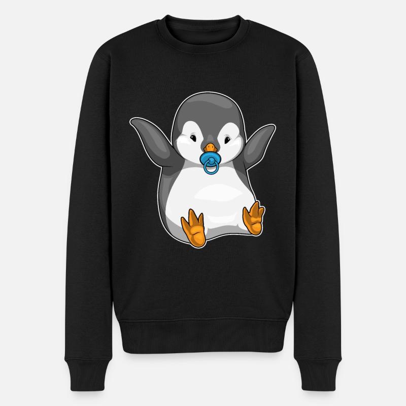 Tétine bébé pingouin - Pull Premium bio Homme - noir