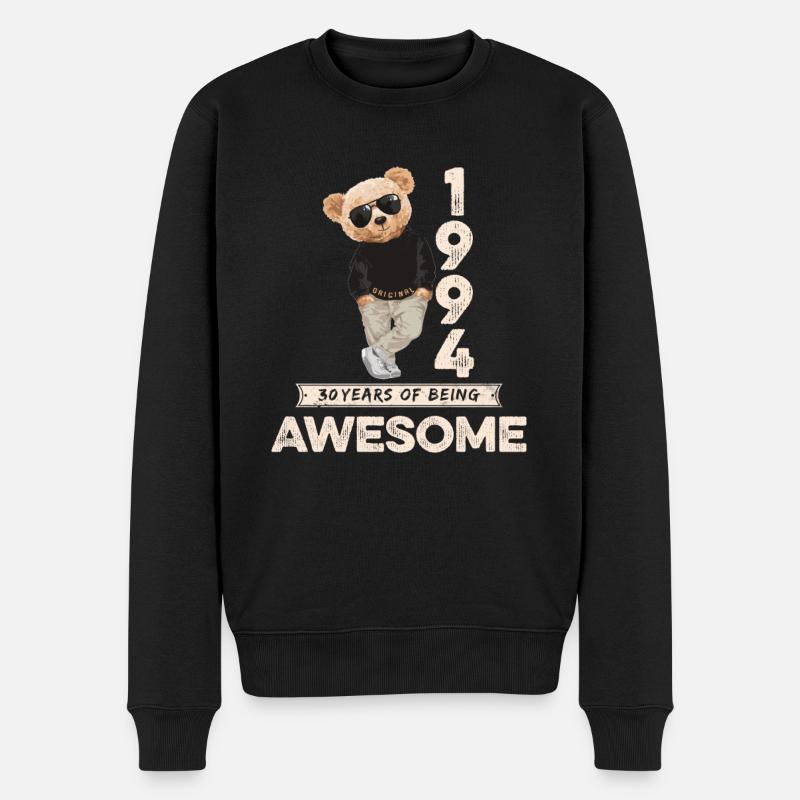 1994 Geburtstag Teddy Bär Being Awesome Orignal - Männer Premium Bio Pullover - Schwarz