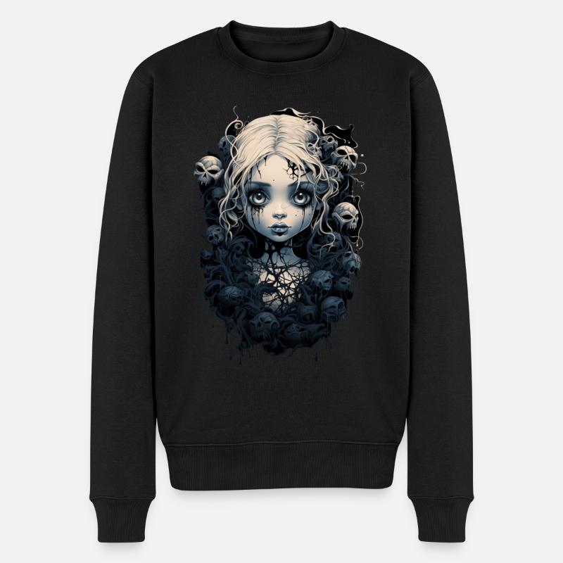 Gothic Girl Halloween Fantasy Dark - Männer Premium Bio Pullover - Schwarz